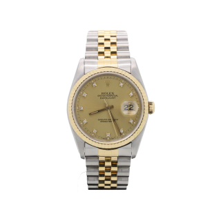 ROLEX DATEJUST 16233 STEEL AND 18CT YELLOW GOLD DIAMOND DIAL £5995.00