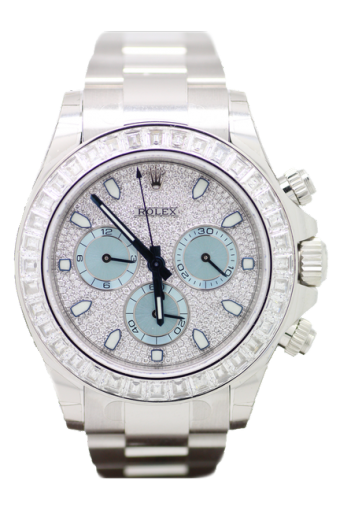 ROLEX DAYTONA MASTERPIECE 116576 TBR DIAMOND PLATINUM CHRONOGRAPH CWC Boutique Wilmslow CWC Boutique